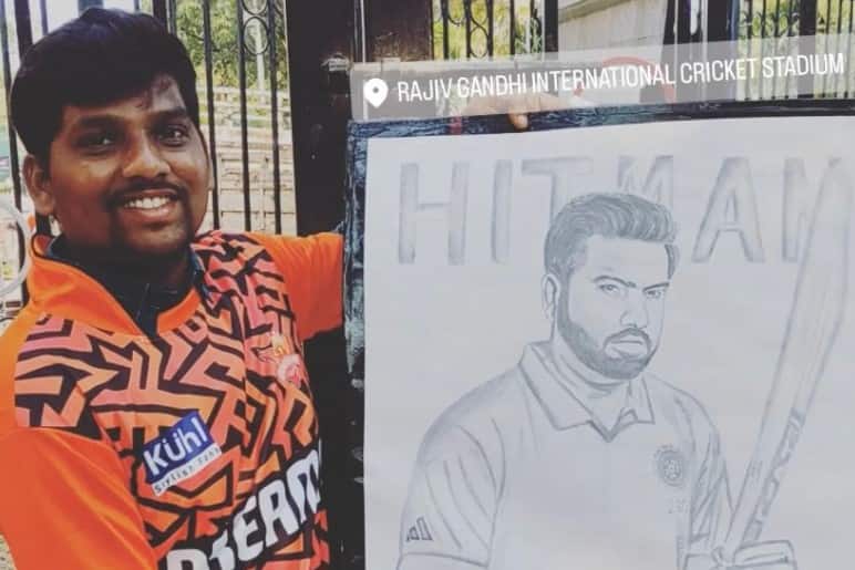 Hyderabad Fan Tributes Rohit Sharma With Stunning Artwork Before MI vs SRH IPL Match